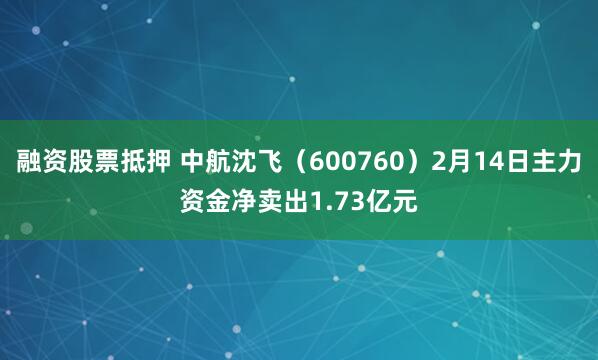 融资股票抵押 中航沈飞（600760）2月14日主力资金净卖出1.73亿元