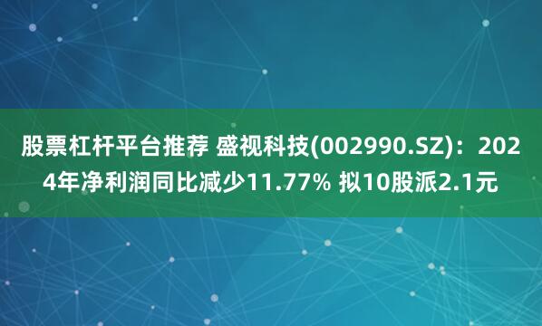 股票杠杆平台推荐 盛视科技(002990.SZ)：2024年净利润同比减少11.77% 拟10股派2.1元